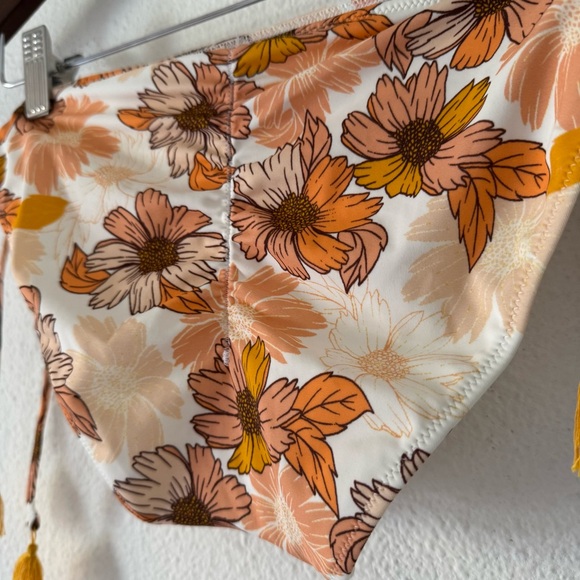 Adore Me NEW Laila Push Up Bikini Set Boho Beachy Floral Orange Vacation - Picture 6 of 16